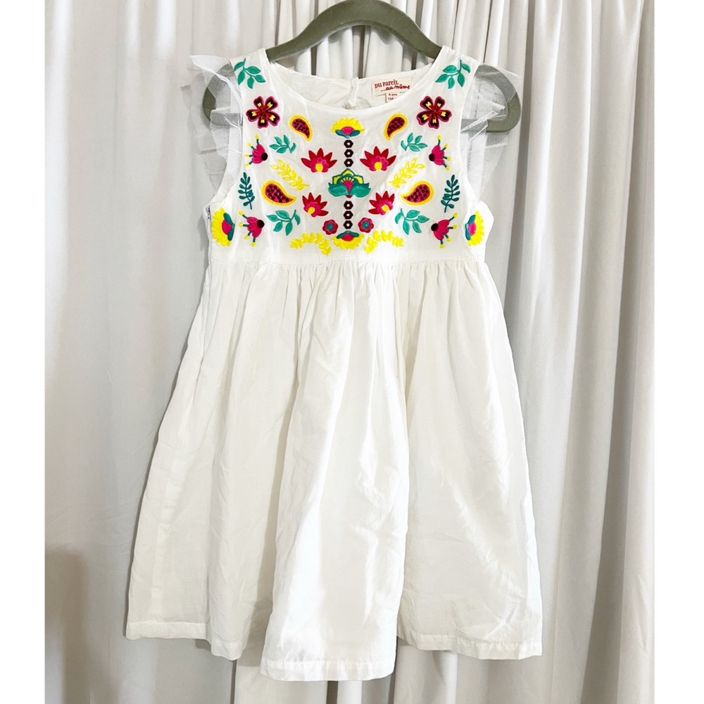 du pareil ae meme Guatemalan Style Girls Embroidered Sundress Size 4 Pristine